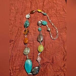 Cato Turquoise and Amber Necklace